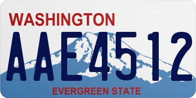 WA license plate AAE4512