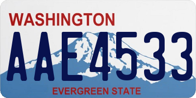 WA license plate AAE4533