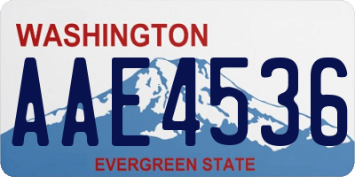 WA license plate AAE4536
