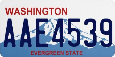 WA license plate AAE4539
