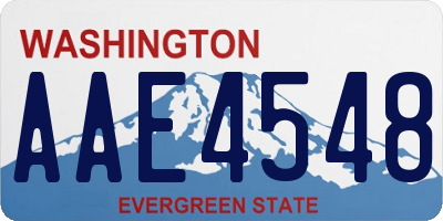WA license plate AAE4548