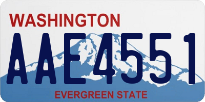 WA license plate AAE4551