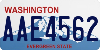 WA license plate AAE4562