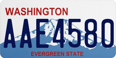 WA license plate AAE4580