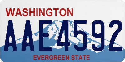 WA license plate AAE4592