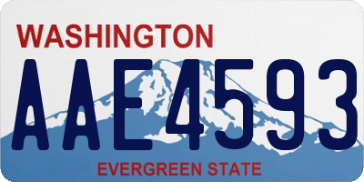WA license plate AAE4593