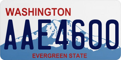 WA license plate AAE4600