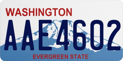 WA license plate AAE4602