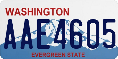 WA license plate AAE4605