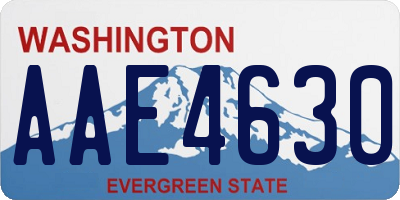 WA license plate AAE4630