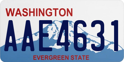 WA license plate AAE4631