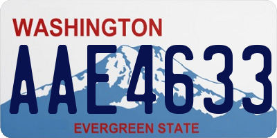 WA license plate AAE4633