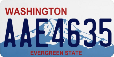 WA license plate AAE4635