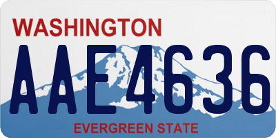 WA license plate AAE4636