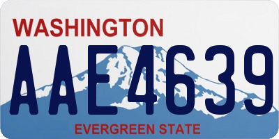 WA license plate AAE4639