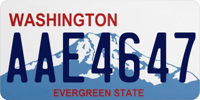 WA license plate AAE4647