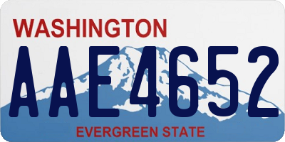 WA license plate AAE4652