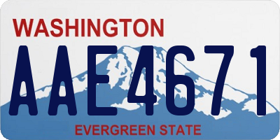 WA license plate AAE4671