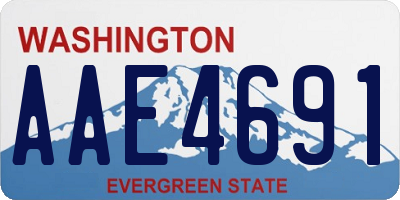 WA license plate AAE4691