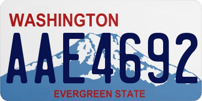 WA license plate AAE4692