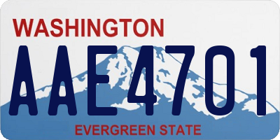 WA license plate AAE4701