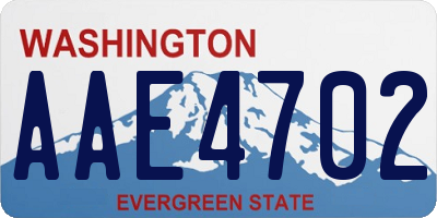 WA license plate AAE4702