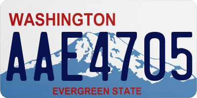 WA license plate AAE4705