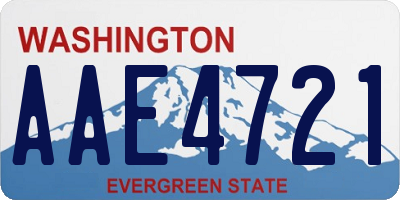 WA license plate AAE4721
