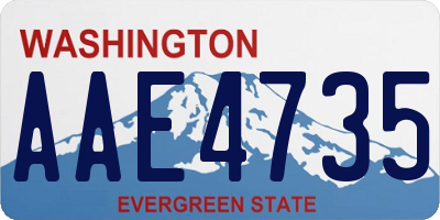 WA license plate AAE4735