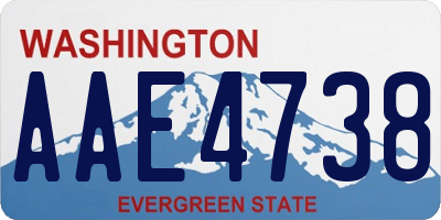 WA license plate AAE4738