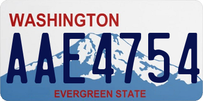 WA license plate AAE4754