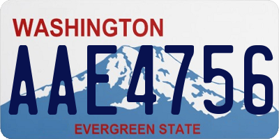 WA license plate AAE4756