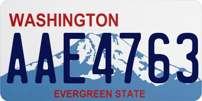 WA license plate AAE4763