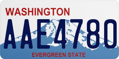 WA license plate AAE4780