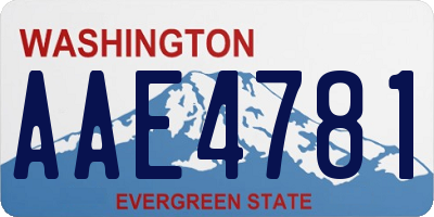 WA license plate AAE4781