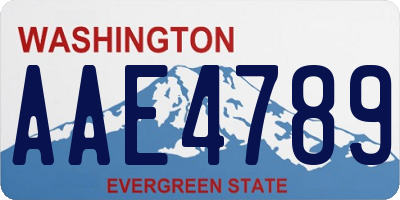 WA license plate AAE4789