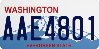 WA license plate AAE4801