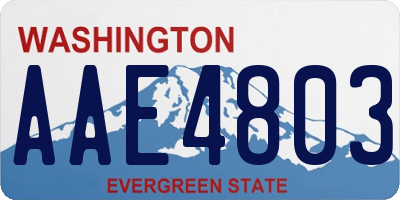 WA license plate AAE4803