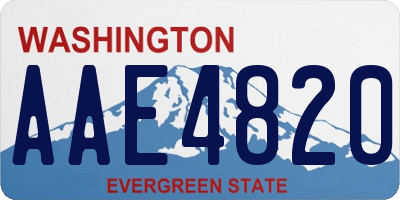 WA license plate AAE4820