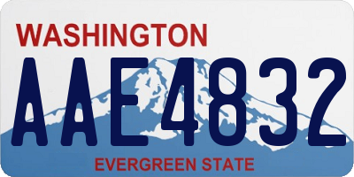 WA license plate AAE4832
