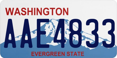 WA license plate AAE4833