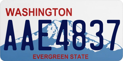 WA license plate AAE4837