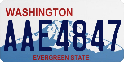 WA license plate AAE4847