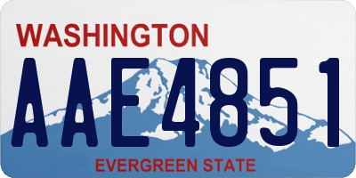 WA license plate AAE4851
