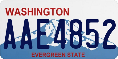 WA license plate AAE4852