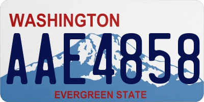 WA license plate AAE4858