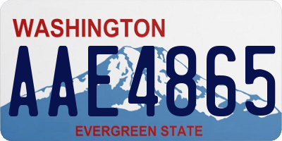 WA license plate AAE4865