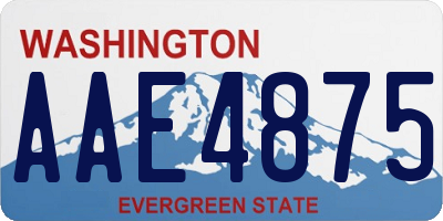 WA license plate AAE4875