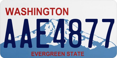 WA license plate AAE4877