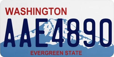 WA license plate AAE4890